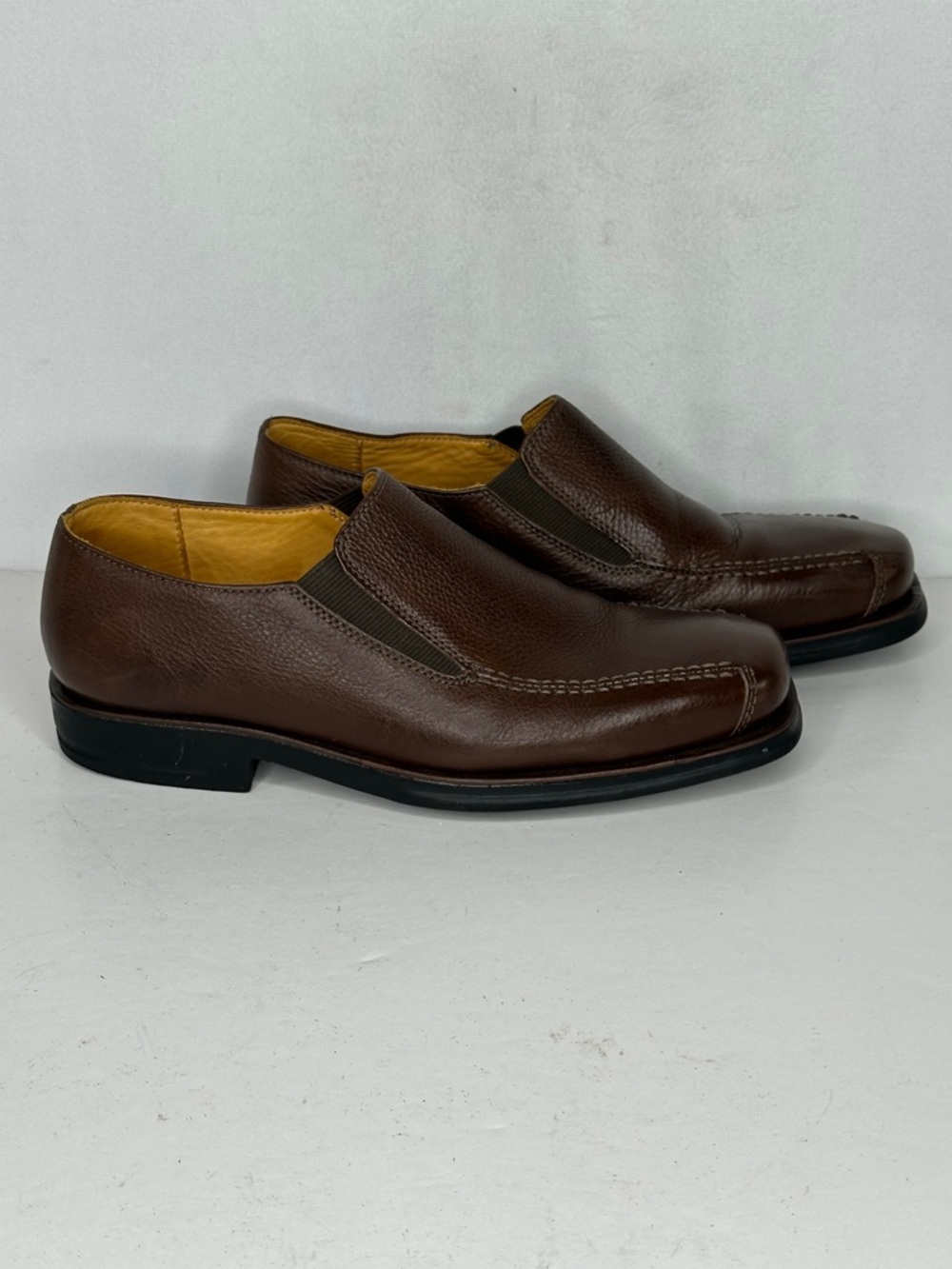 Sandro Brown Leather Loafer Slip On Comfort Gel Style Sz 8.5